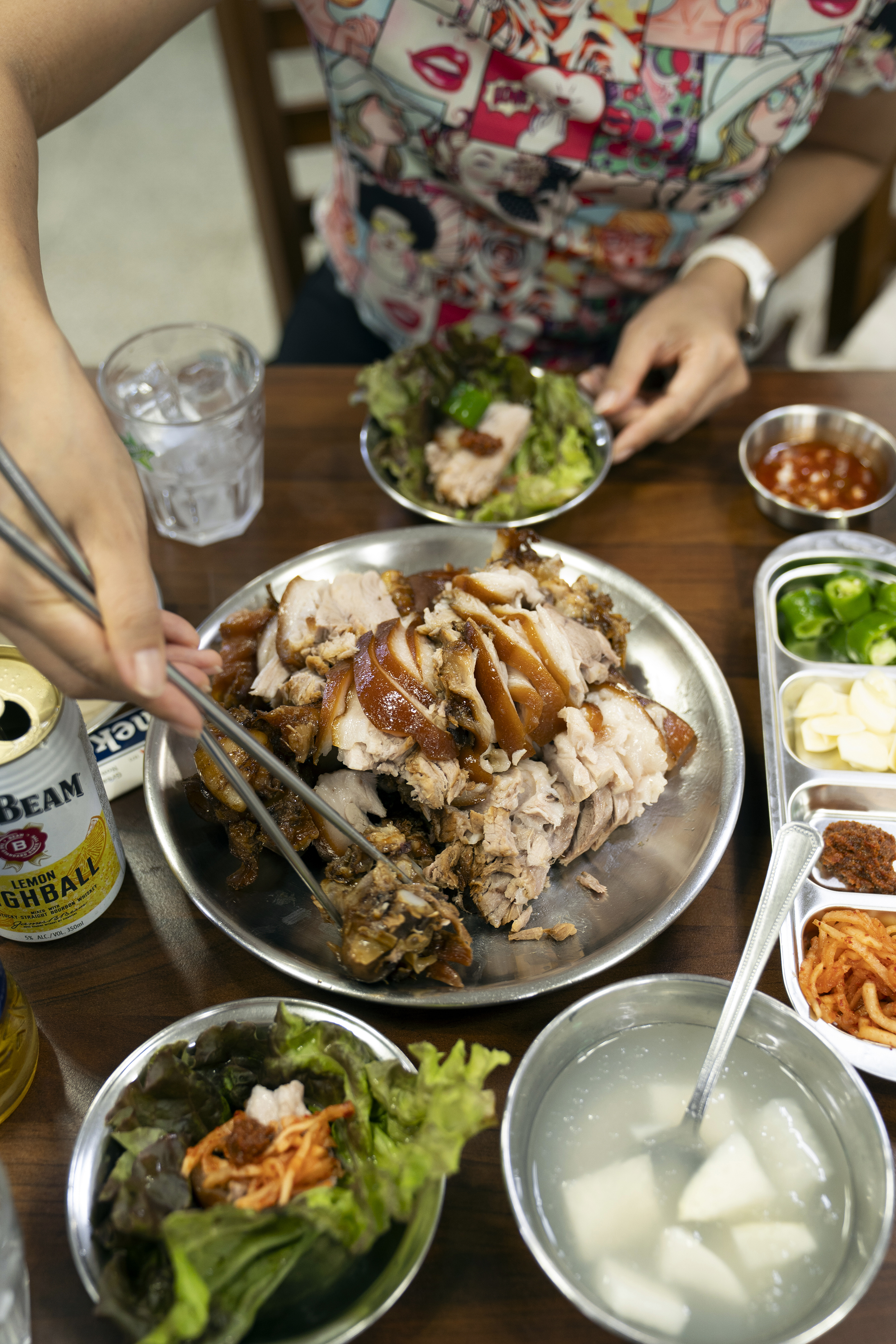 A pork platter at Pyeongando Jokbaljip.